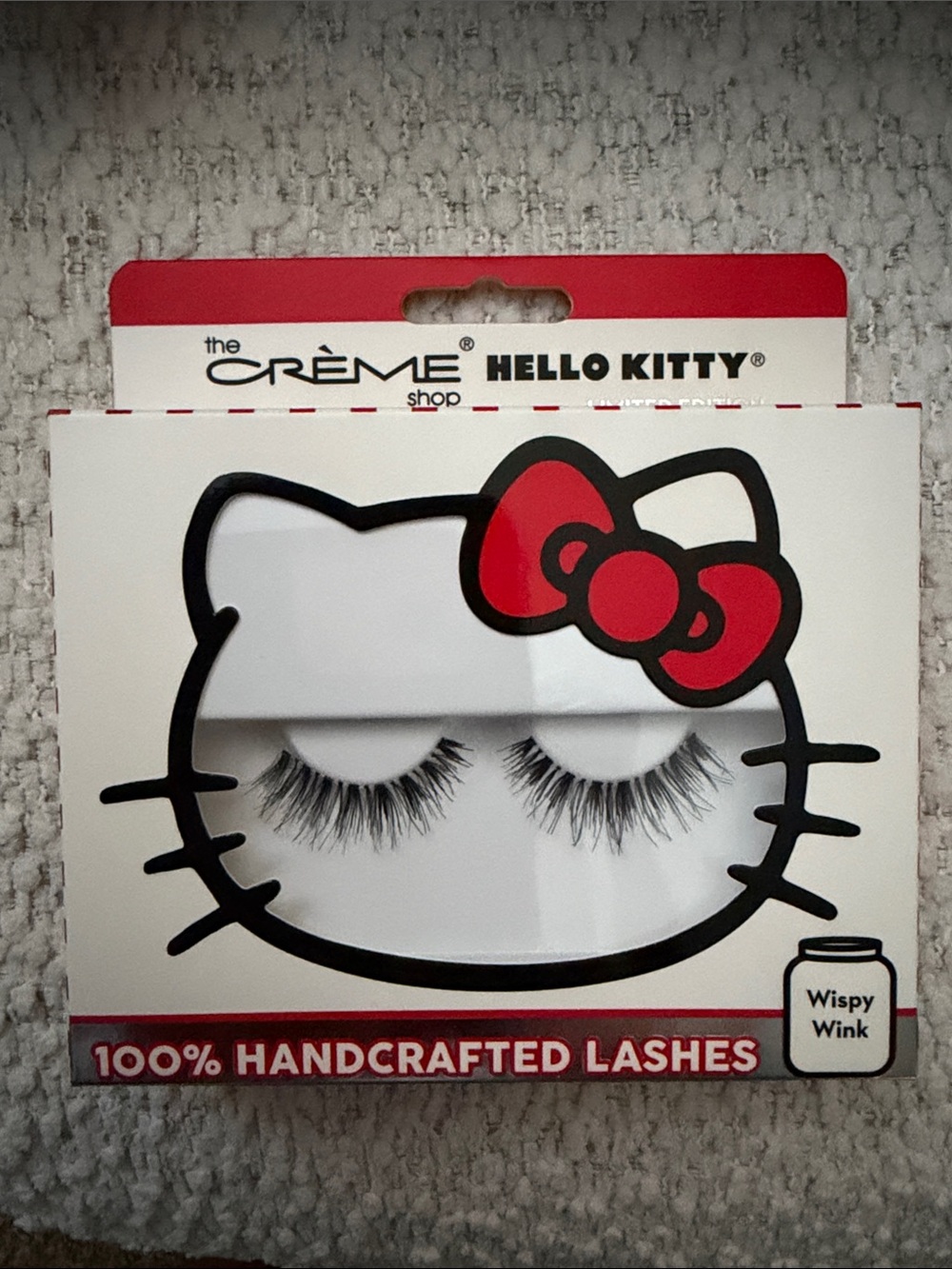 The Crème Shop Hello Kitty Wispy Wink False Lashes - White & Red Packaging
